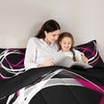 thumbnail image 5 of Castle Fairy Teens Female Men Stripes Twin Comforter Sets,Swirl Lines Bedding Set, 5 of 8