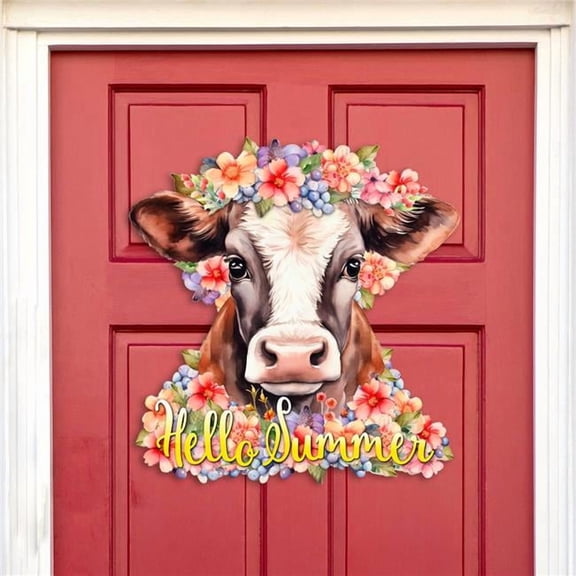 Designocracy 933111H 18 x 18 in. Hello Summer Holiday Wood Welcome Sign Hanging Decoration