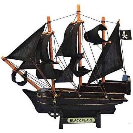 Wooden Black Pearl Pirates of The Caribbean Model Pirate Ship 7" - Pirate Boat