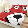 thumbnail image 3 of Manfei Football Soccer 4pcs Bed Sheets for Teens Boys Girls,Ball Gamer King Sheets,Sport Theme Super Cozy Sheet Set,Breathable Home Decor, 3 of 7