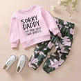 thumbnail image 2 of Mercatoo Toddler Girls Sweatshirt Outfits Long Sleeve Letter Print Tops Camouflage Pants Kids Baby Girl Clothes 6 Months, 2 of 9