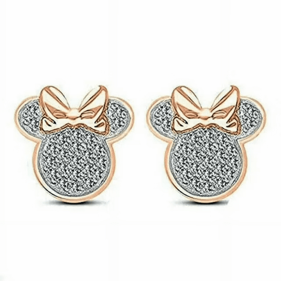 2 Ct Round Cut White Diamond Stud Earrings 14k Rose Gold Plated
