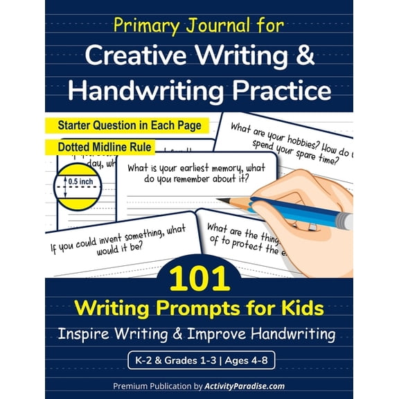 Primary Journal with 101 Writing Prompts for Kids: Creative Writing and Handwriting Practice Workbook for Elementary Sch, (Paperback)