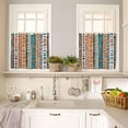 thumbnail image 4 of Kitchen Curtains and Valances Set, Bohemian Patterns Coloed Seamless Stitching Rod Pocket Window Valance 18 Inch Window Curtain Panels for Living Room Bedroom Laundry, 27.5x24in, 3 Pieces, 4 of 6