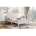 thumbnail image 3 of Full Size Wood Platform Bed with Headboard and Wooden Slat Support (White), 3 of 9