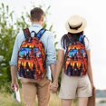 thumbnail image 4 of Easygdp Magical Stained Glass Castle Mochila de Lona Resistente para Laptop, Compatible con Laptops de 15 a 17 pulgadas, Ideal para Escuela, Trabajo y Viajes-Medium, 4 of 5