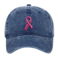 thumbnail image 1 of Unisex Cancer Awareness Ribbon Embroidered Baseball Cap for Outdoor Sports and Casual Hop Style, 1 of 4