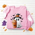 thumbnail image 6 of Jsaierl Halloween Sweatshirts for Women Spooky Ghost Print Pullovers Fall Holiday Round Neck Long Sleeve Sweater Tops Halloween Party Supplies, Sizes XS-XL, 6 of 6