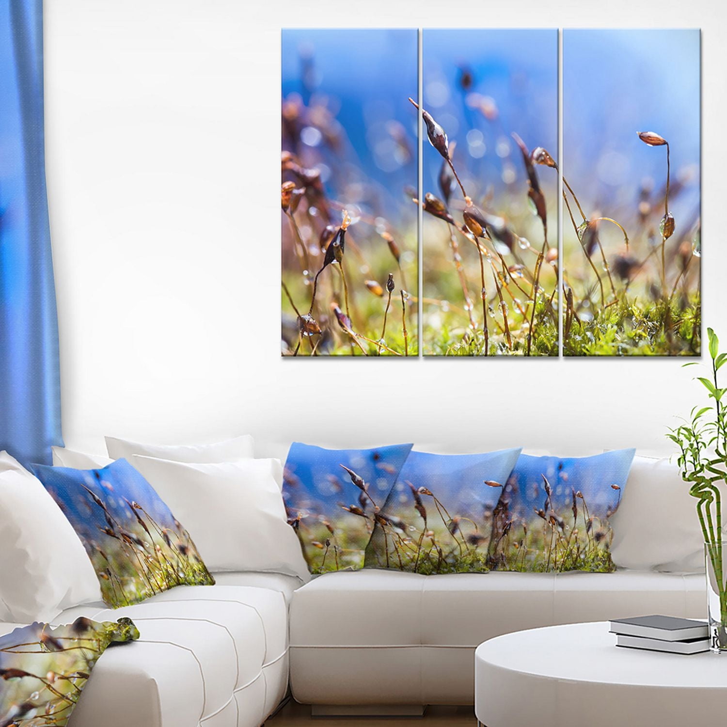 Design Art  Summer Spring Moss Flowers Canvas Print