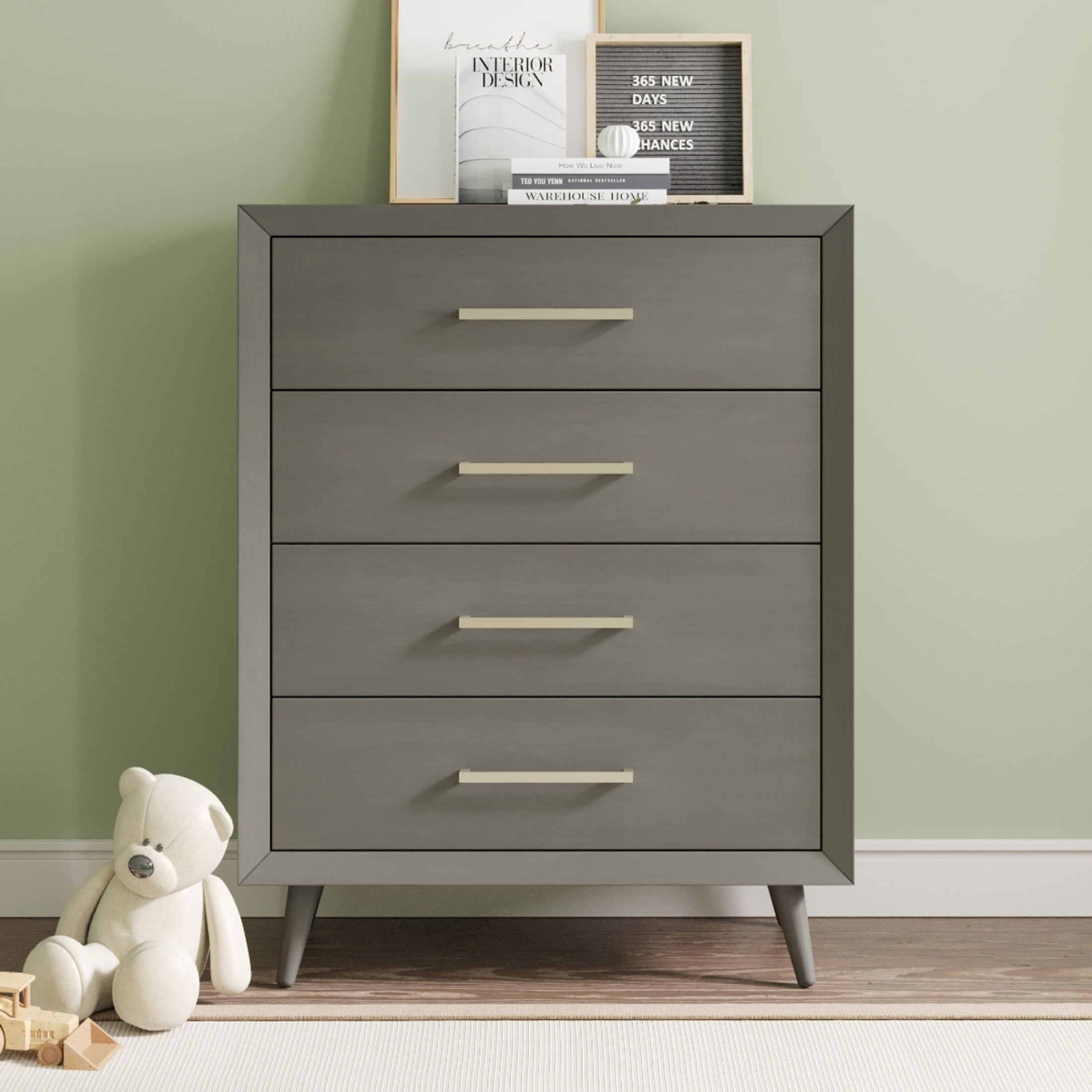 Child Craft Cranbrook Crib, Dresser & Chest Nursery Set, 4-in-1 Convertible Crib, Lunar Gray, 3-Piece