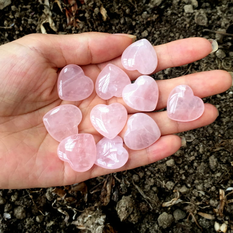 Rose Quartz Puffy Heart Gemstones