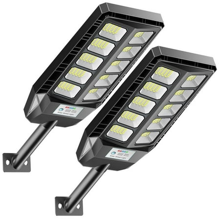 320000 Lumen 220° Black Motion Sensing Dusk to Dawn Integrated LED Flood Light (2-Pack)