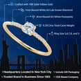 thumbnail image 2 of Gem Stone King 10K Yellow Gold White Moissanite and White Lab Grown Diamond Engagement Ring for Women (0.28 Cttw, Round 4MM, Gemstone Birthstone, Size 7), 2 of 5