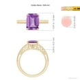 thumbnail image 4 of ANGARA Natural Emerald Cut 2.9 ct Amethyst Solitaire Ring with Milgrain in 14K Yellow Gold for Women (Size-10x8mm) | February Birthstone, Anniversary, Jewelry Gift for Women | Natural Amethyst Ring, 4 of 9