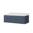thumbnail image 4 of 60 In. W X 22 D Blue Double Bath Vanity, Quartz Top, Faucet, Mirrors, Dependable 28 Modern Design, 4 of 4