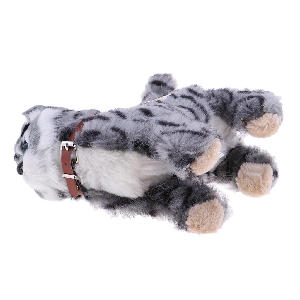 Walking Meow Electronic Cat Child Plush Soft Toy Stuffed Toys for Kids Grey 