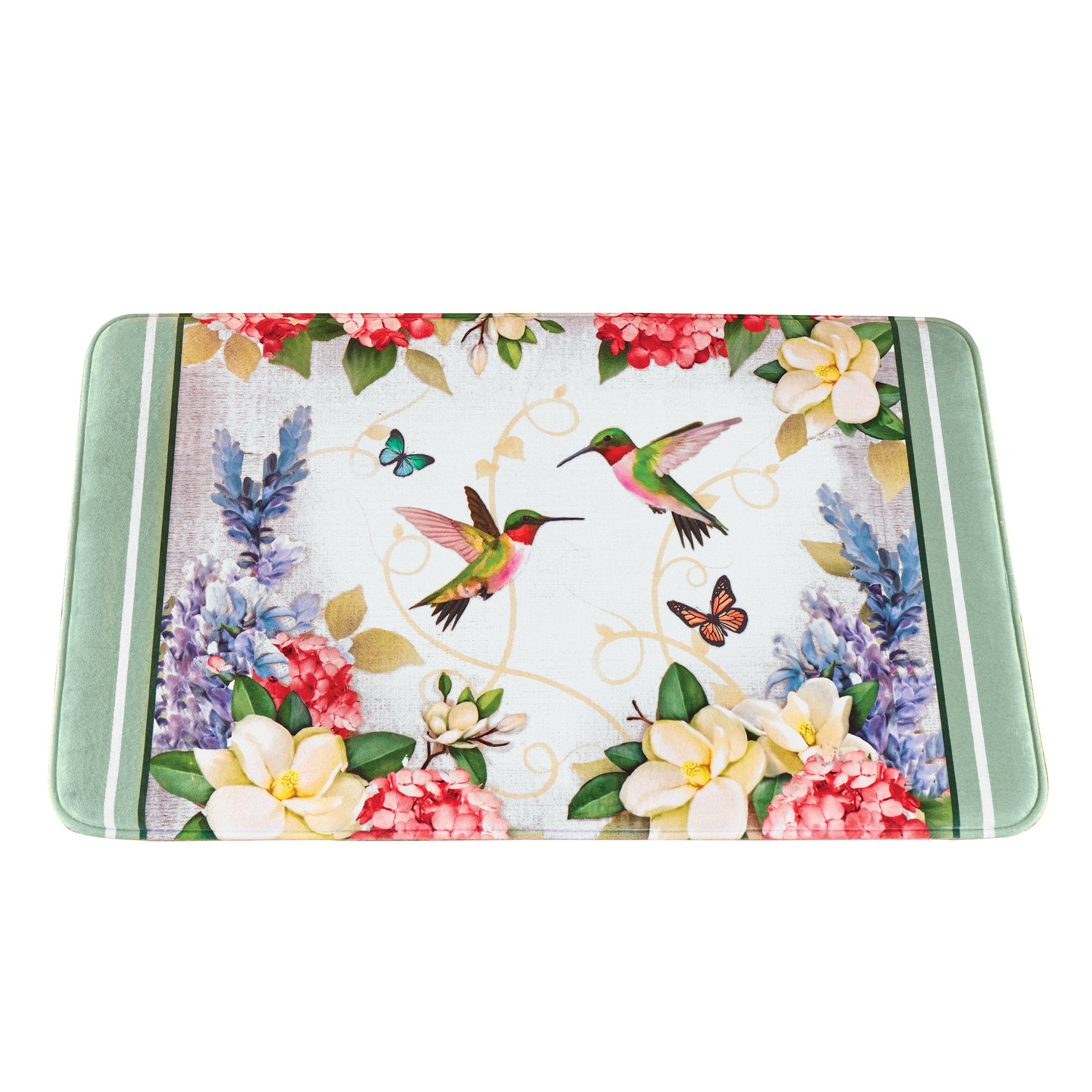 Details about   Colorful Butterfly Floral Wreath Bath Mat 