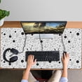 thumbnail image 4 of Long Mouse Pads for Desk,White Black Cat Planet Star Moon Pattern Desk Mats on Top Of Desks, Desk Mouse Pad Extra Large with 3mm Non-Slip Base and Stitched Edge for Gaming,Office,Work,Home 47.3"x23.6", 4 of 6