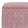 thumbnail image 3 of SIMPLIHOME Brynn Square Pouf, Footstool, Upholstered in Patterned Maroon and Natural Cotton, for the Living Room, Bedroom and Kids Room, Transitional, Modern, 3 of 5