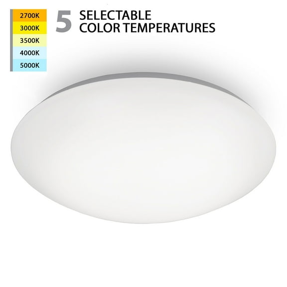 WAC Lighting Glo 14" 1-Light LED 5-CCT Energy Star Aluminum Flush Mount in White