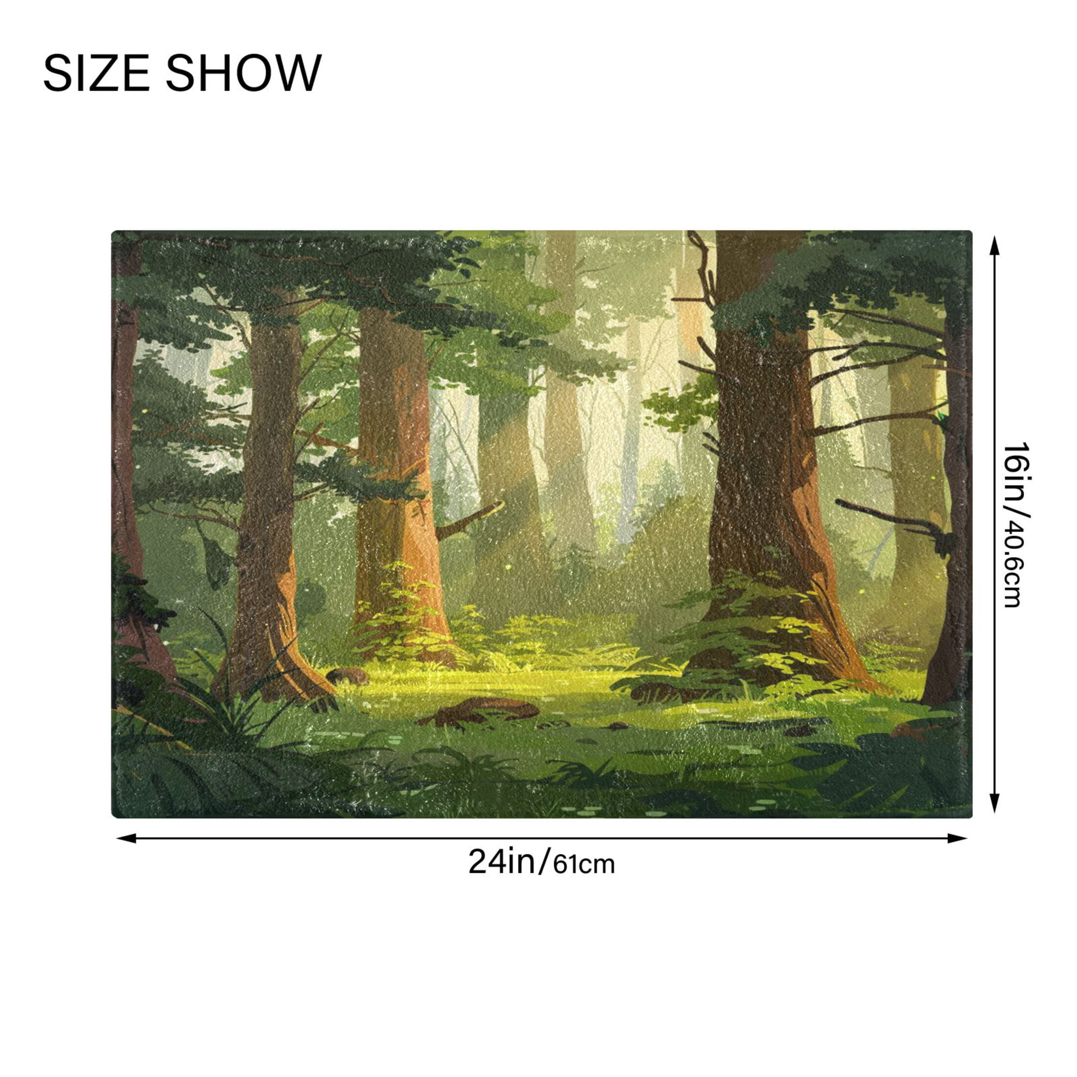 Ryvnso Trees Forest Bathroom Shaggy Rugs Toilet Mat Soft Contour Rug