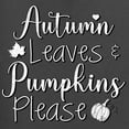 thumbnail image 6 of Wild Bobby Autumn Leaves and Pumpkins Please Black and White Distress Filter Halloween Women Graphic Tee, Charcoal, Large, 6 of 6