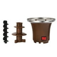 thumbnail image 4 of Fuente de chocolate Fuente de chocolate doméstica de tres capas, fondue de chocolate fundido, máquina de lava de chocolate para derretir chocolate, torre de chocolate US 110V Abanopi Fuente de chocolate, 4 of 7