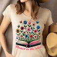 thumbnail image 4 of Rooted in the Word Christian T-Shirt with Bible and Flowers Design, Navy, Size 3XL, 4 of 6