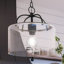 Luxury Modern Farmhouse Pendant, 13H x 13W, with Coastal Style, Midnight Black, UHP3977 by Urban Ambiance