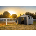 thumbnail image 3 of Keter Oakland 7.5x13 ft. Durable Resin Outdoor Storage Shed With Heavy Duty Floor and Locking Door, Grey, 3 of 4