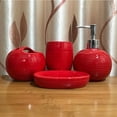 thumbnail image 4 of 4 Piece Ceramic Full Bathroom Accessory Set European Bathroom Supplies-Red, 4 of 8