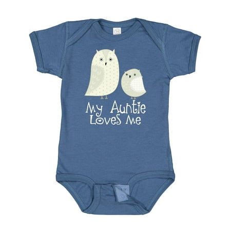 

Inktastic My Auntie Loves Me Owl Gift Baby Boy or Baby Girl Bodysuit