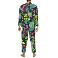 thumbnail image 7 of Salouo Watercolor Cactuses Print Button-Front Long Sleeve Pajama Set for Men, Soft 2Pjs Men's Long Sleeve Sleepwear -X-Large, 7 of 7