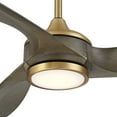 thumbnail image 3 of Casa Vieja 60" La Jolla Surf Modern Indoor Ceiling Fan 3 Blade LED Light Remote Control Soft Brass Finish Bedroom Living Room, 3 of 8