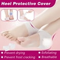 thumbnail image 4 of Unisex Silicone Heel Protectors, 1 Pair Moisturizing Gel Sleeves for Cracked Heels, Reusable Foot Care Socks for Dry Feet, Winter Heel Crack Repair Hydration Socks - White, 4 of 9