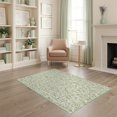thumbnail image 2 of ODIKA 4'x6' Olive Green Botanical Wildflower Meadow Washable Area Rug Hand Drawn Scandinavian Style Floral Motifs With Delicate Branch Non-Slip, Chair-Friendly, Flatwoven for Home Office, Under Desk, 2 of 7
