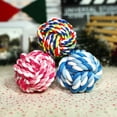 thumbnail image 2 of Pet Cotton Rope Ball Toy - Handmade Braided Chew Toy for Dogs, Dental Cleaning & Interactive Fetch Play, Medium 7cm, 2 of 5
