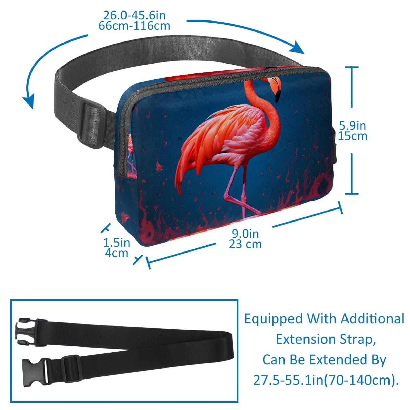 Flamingo Lightweight Adjustable Waist Bag with Extension Strap for Men and Women - Fanny Pack Money Belt