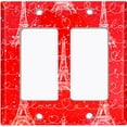 thumbnail image 6 of Metal Light Switch Plate Cover Romantic Paris Eiffel Tower Red Letter PRS003, 6 of 13