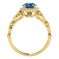 thumbnail image 3 of Aonejewelry 1.30 Ct. Halo Blue Diamond Engagement Wedding Ring In 14k Solid Yellow Gold, 3 of 4