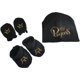 thumbnail image 1 of Accesorios de fotografía para bebé recién nacido, gorro de algodón con pompón desmontable, gorro con guantes, cubiertas para pies, Princesa, Príncipe, 1 of 4