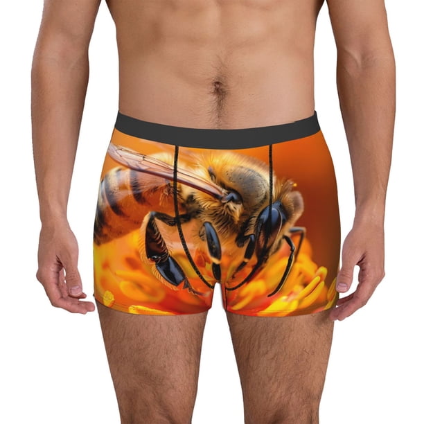 Fotbe Honeybee On Vibrant Flower Calzoncillos Tipo Boxer con Bolsa de Soporte Total para Hombre, X-Temp Fresco, Transpirable y de Secado Rápido-XX-Large