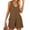 Coffee, variant on Nlife Women Scoop Neck Sleeveless Shorts With Pockets Waffle Jumpsuit