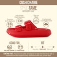 thumbnail image 3 of Cushionaire Fame Pillow Recovery Sandals for Women, Adjustable Double Buckle Waterproof EVA Cloud Slides for Women, 3 of 22