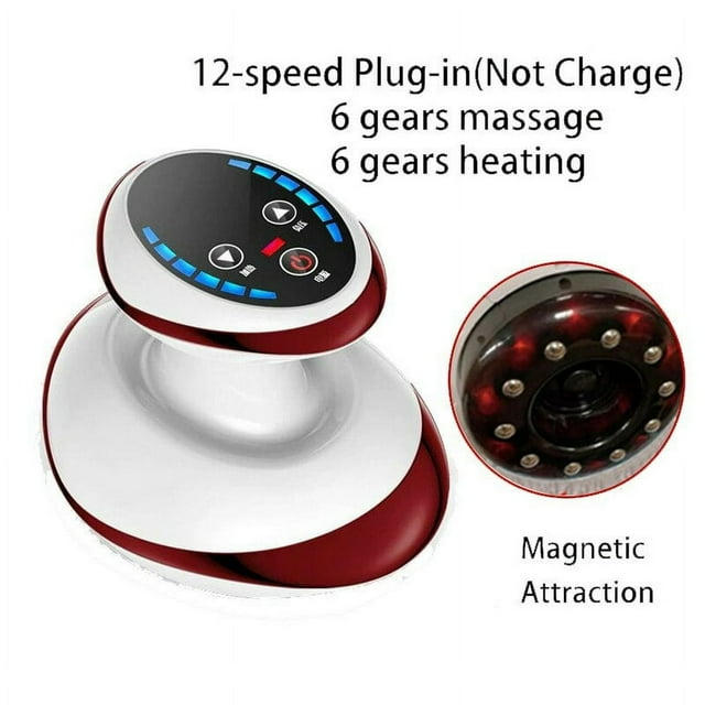 YOPTOP Home Electric Guasha Scraping Massage Cupping Body Massager Vacuum Cans Suction Cup Heating Fat Burner Anti-cellulite Massager,Red