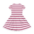 thumbnail image 4 of CCRFTGI Short Sleeve Dresses for Child Girls Size 10-12 Basic 2026 Summer A Line Skater Dress Cute Striped Dresses Holiday Girls Fashion Pink 11-12 Years, 4 of 5