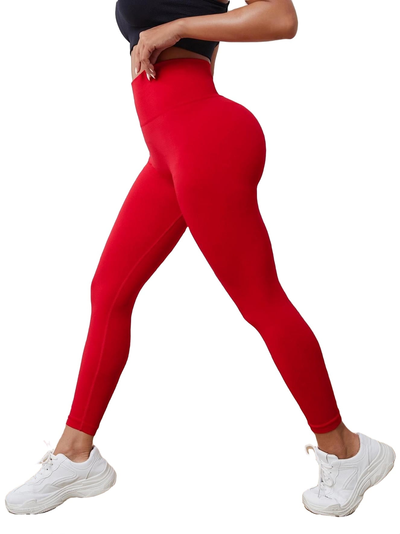 Women's Plain Red Sports Leggings L (8/10) - Walmart.com