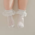 thumbnail image 6 of LYMAYTER 3 Pack Kids Girls Socks Summer Thin Eyelet Socks‌ for 0-8Y Toddler Soft Ruffle Princess Socks, 6 of 6