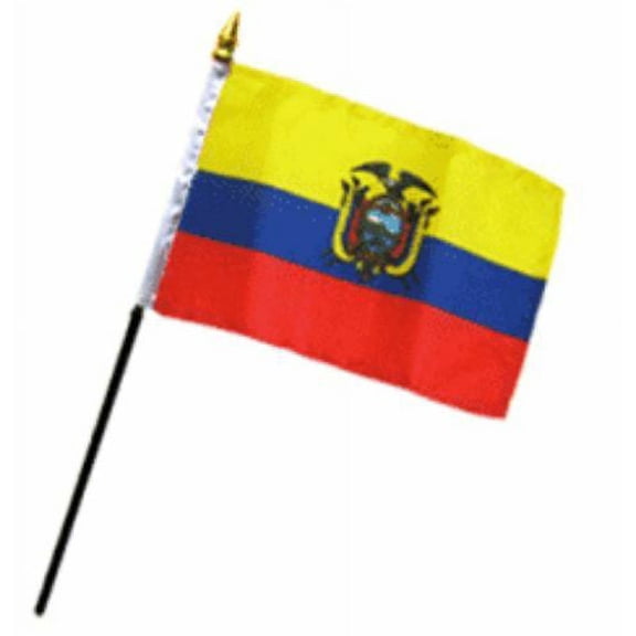 Wholesale Lot of 6 Ecuador 4"x6" Desk Table Stick Flag