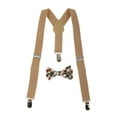 thumbnail image 2 of Boy Girl Kid Elastic Universal Y-back Suspender Plaid Necktie Set Brown​, 2 of 8